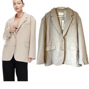 NWT Aritzia Babaton Vogue Oversized Blazer in Heather Chrome Size 2